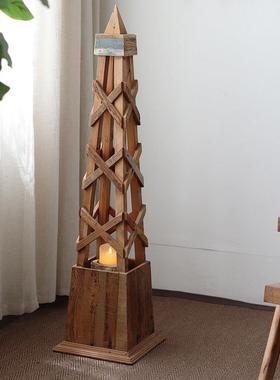 装饰摆件灯塔圣诞树艺术造型圣诞气氛商场服装店酒吧软装饰全实木