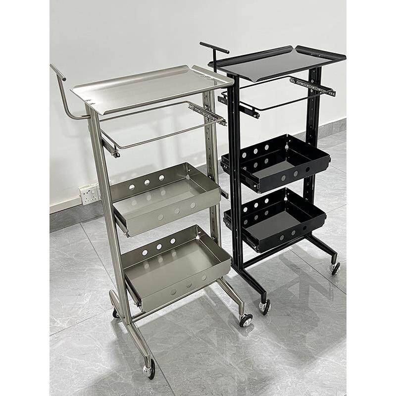 理发店工具柜不锈钢美发店工具柜发廊专用推车多功能置物架剪发柜