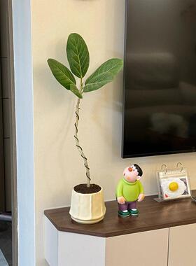 胖虎斜头落地式大装饰品客厅卡通可爱入口桌面书桌电视柜家居装饰