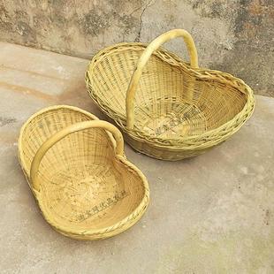 竹篮挎包篮老式竹篮编织篮纯手工编织草编农村办事处新年特别篮子