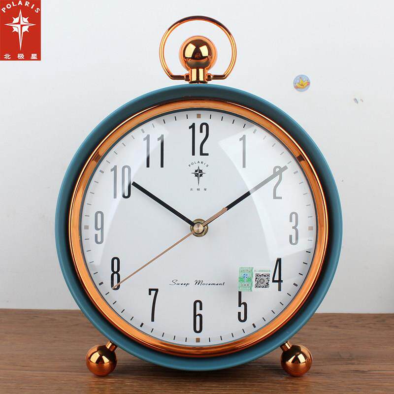 北极星欧式座钟创意复古闹钟客厅台钟装饰钟表现代简约静音石英钟