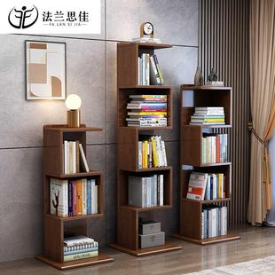 儿童书架家用实木置物架角落展示柜 多层组合小书架北欧卧室落地式