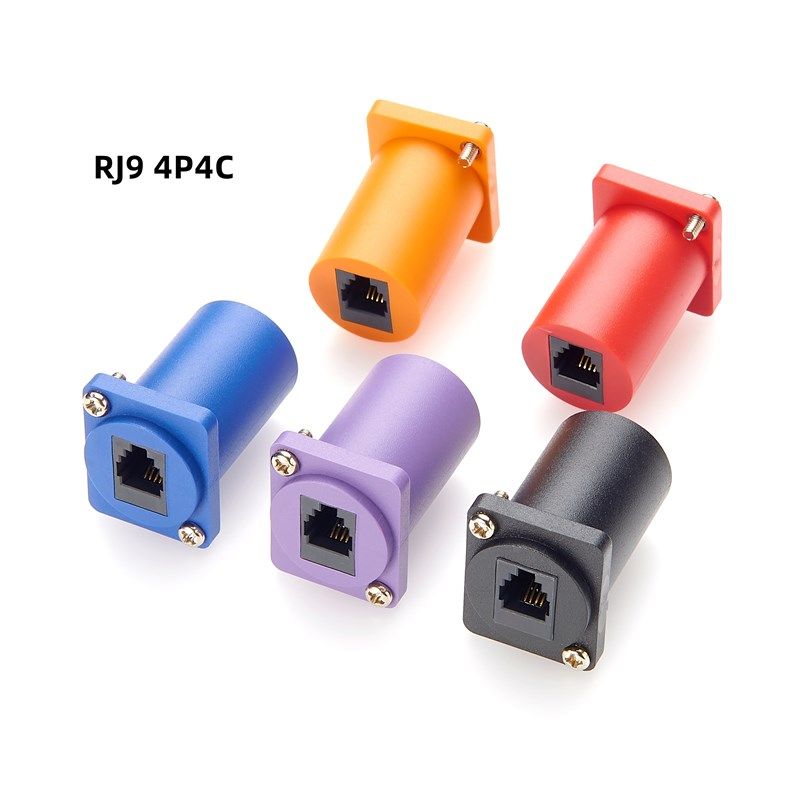 D型CAT3 RJ9 4P4C RJ12 6P6C对接双通86面板墙插安装RJ11电话模块