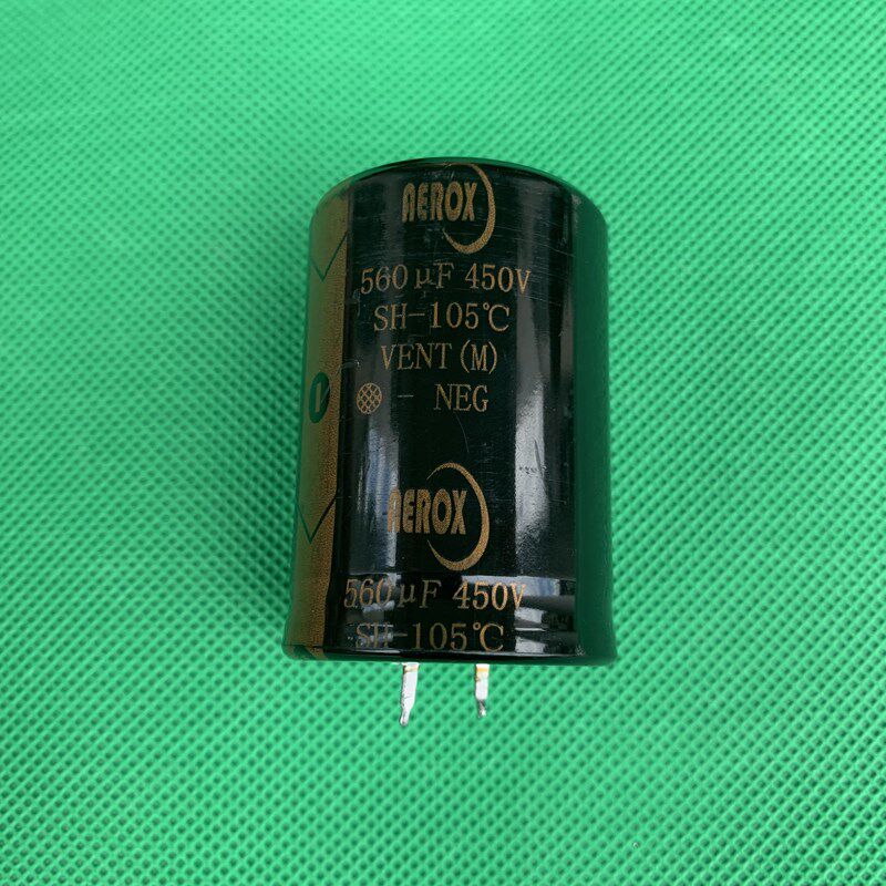 进口拆机美国 AEROX 450V 560UF 105度 35X51mm 牛角硬脚电解电容