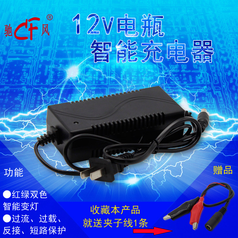 充电器12伏电瓶12v1a蓄电池儿童汽车电动摩托1A变压器12V智能充电