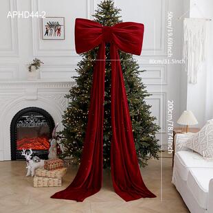 圣诞装饰品红色立体丝绒蝴蝶结圣诞树挂件大号挂饰新年氛围布置