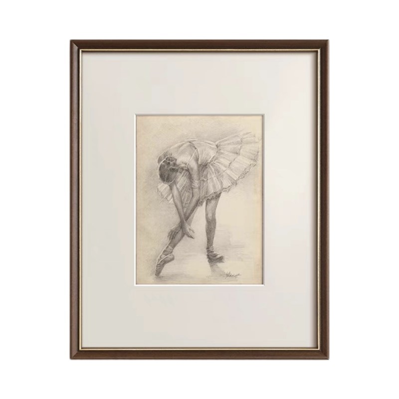 法式复古艺术芭蕾舞素描挂画琴房舞蹈教室壁画餐厅走廊墙面装饰画图片