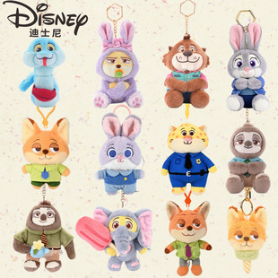 正版迪士尼挂件疯狂动物城公仔朱迪尼克背包挂饰豹警官玩偶配饰女