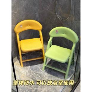 小凳子家用矮凳客厅塑料凳加厚靠背结实耐用折叠凳便携式浴室椅子