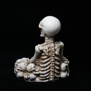 欧式哥特骷髅头叼烟个性烟灰缸时尚创意树脂烟缸客厅装饰品万圣节