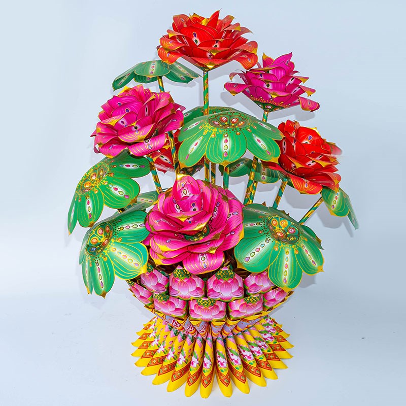 莲花池材料包 折纸 莲花金 潮汕中秋赏月莲花纸 莲花灯有教程