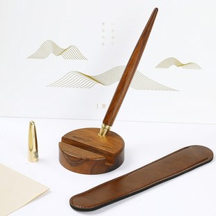 定制刻字实木签字笔礼盒商务办公套装金属木杆中性笔男女士高档精