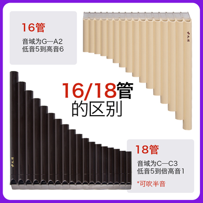 风律牌易学排笛16管18管学生教学专用排箫初学者入门C调排笛乐器