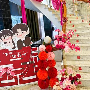 饰高级仿真花婚庆用品大全婚礼布置用品女方 结婚楼梯扶手台阶装
