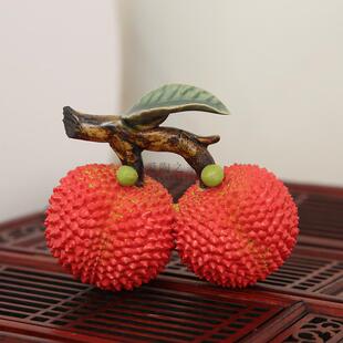 石湾公仔手工制作陶瓷工艺品家居礼品岭南佳色荔枝红利桌面摆件