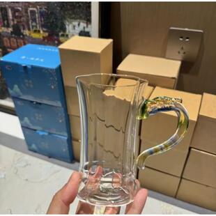 莲花龙把绿茶杯花型玻璃杯水杯简约饮料杯泡茶杯家用茶杯 2024新款