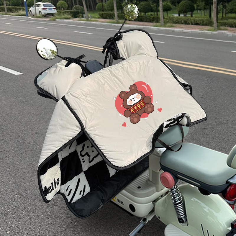 2025新款电动车挡风被冬季加绒