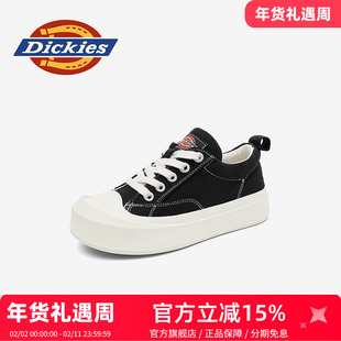 dickies童鞋2026新款春季黑色儿童帆布鞋男童女童板鞋小学生鞋子