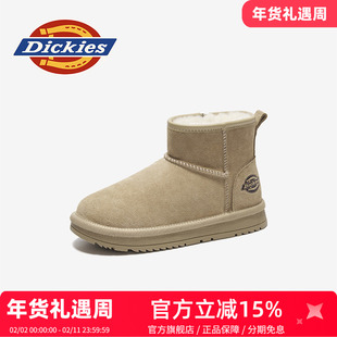 dickies童鞋2026新款冬季儿童雪地靴女童加绒加厚短靴保暖大棉鞋