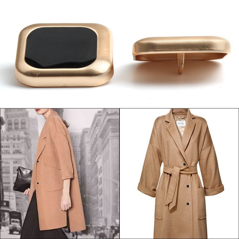 金属正方形扣毛呢毛绒西装西服纽扣风衣大衣外套女装衣服百搭扣子
