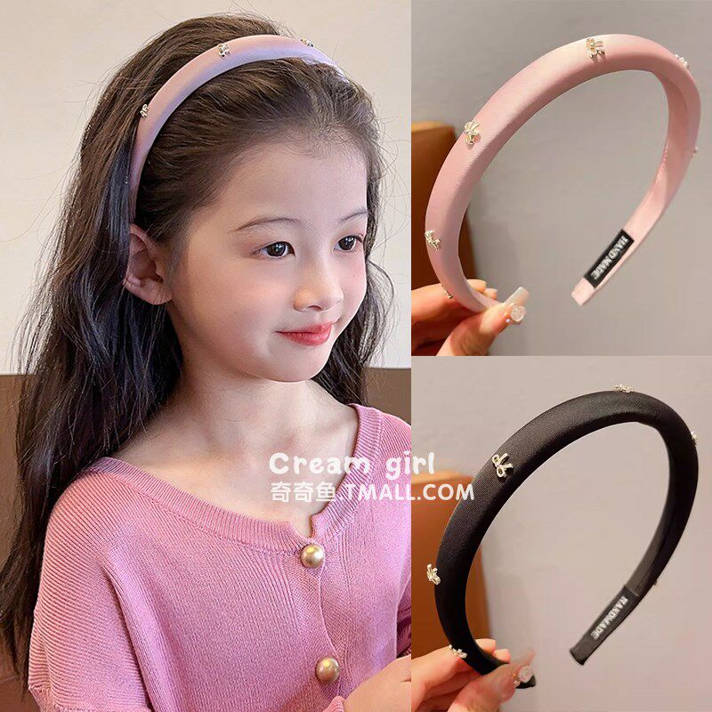 儿童高颜值海绵发箍女童百搭气质金属蝴蝶结头箍小女孩头箍不勒头