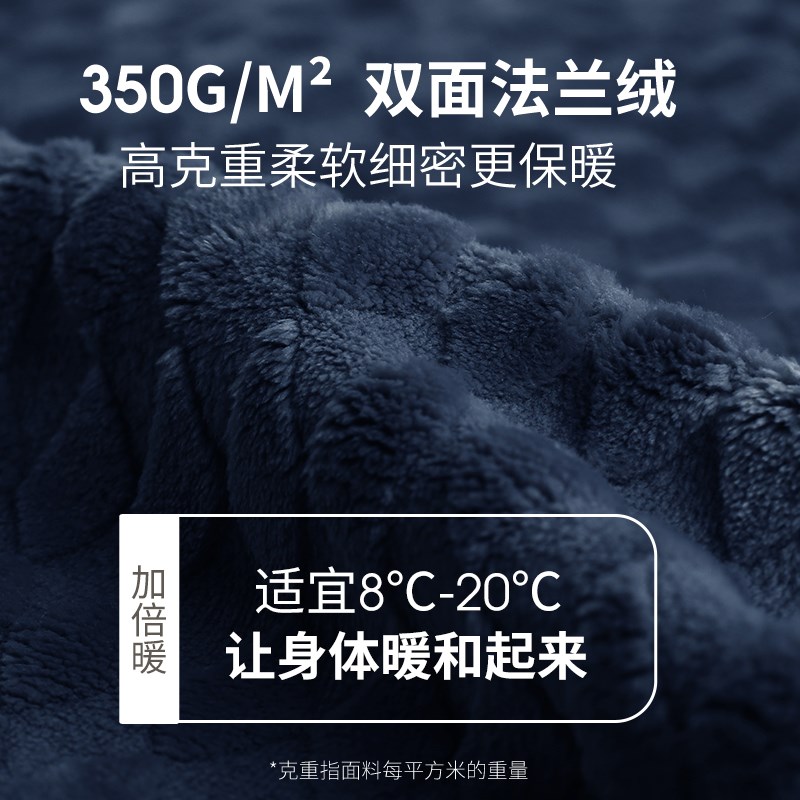 轩靓法兰绒睡袍男士冬季加绒加厚保暖睡衣珊瑚绒浴袍加大码家居服