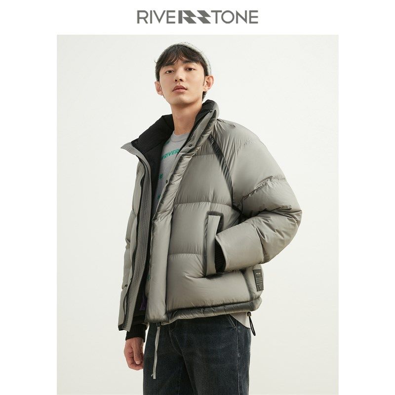 RS男装冬装高端时尚面包羽绒服2023新款冬季男士保暖防寒外套衣服