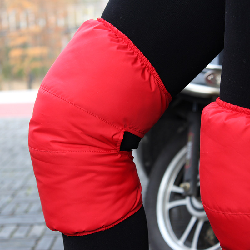 冬季全羽绒护膝保暖男女士骑车电动车防风护膝短款摩托车挡风护腿