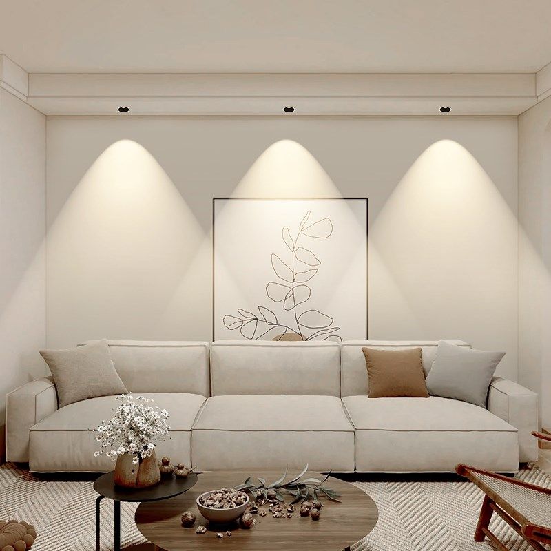 全光谱小山丘射灯嵌入式深防眩光洗墙射灯家用窄边框低蓝光天花灯,家装灯饰光源,线性灯,淘宝优惠券,粉丝福利购,淘宝优惠卷