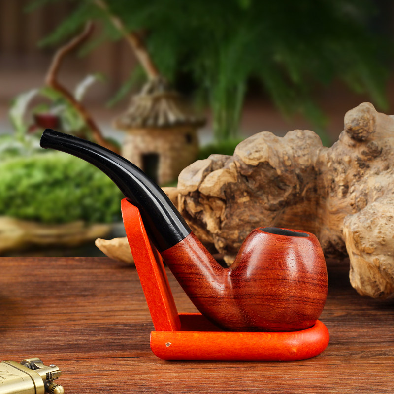 老式手工花梨木烟斗9mm滤芯专用