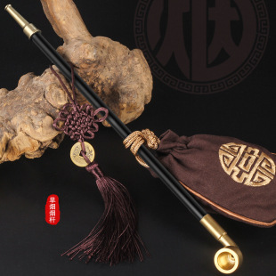 黄铜复古式烟杆传统男士长烟斗旱烟杆烟袋锅烟枪烟丝老年人烟具