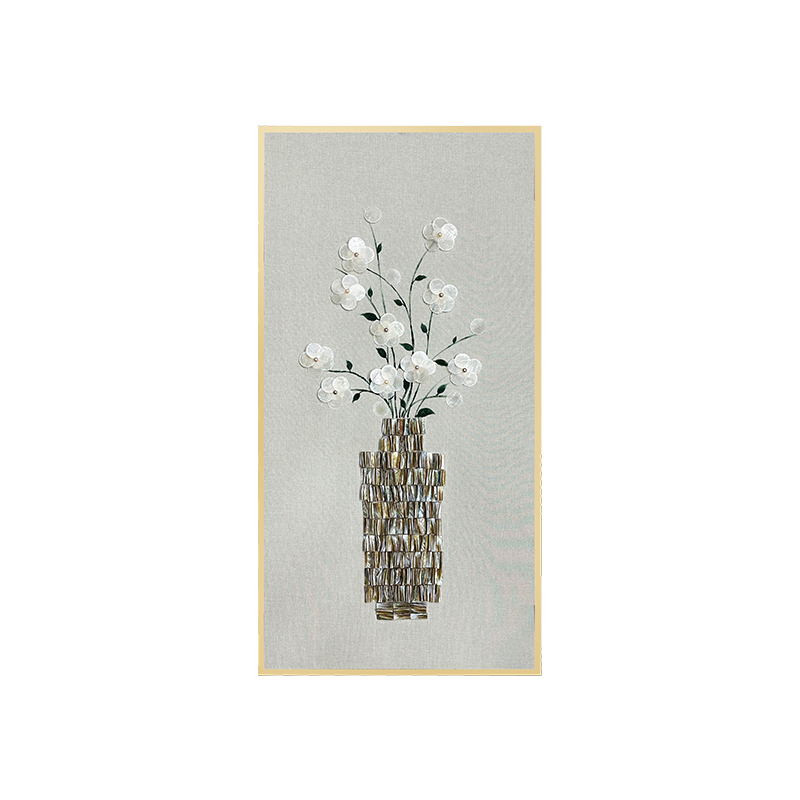轻奢高级感贝壳装饰画现代简约风客餐厅艺术挂画玄关油画立体壁画图片