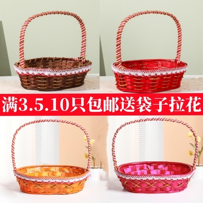 水果篮藤编手提篮竹篮采摘礼品篮