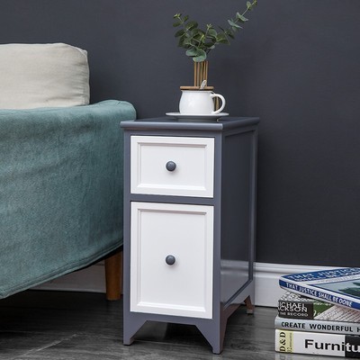 超窄迷你床头柜实木小户型储物柜整装宽20-25卧室网红轻奢床边柜