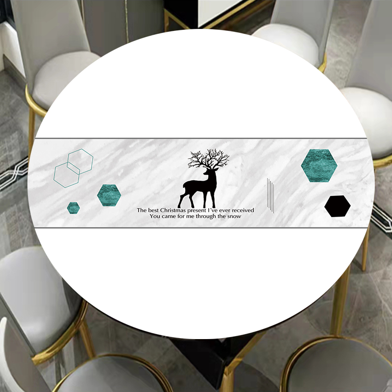 免洗pvc软玻璃水晶板圆形餐桌垫中式现代简约茶几台面防水软胶垫