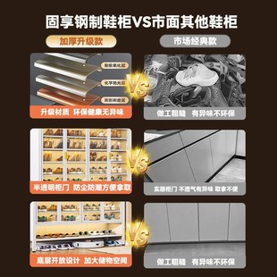 柜门口落地多层入户玄关柜大容量收纳储物柜防尘鞋 家用钢制鞋 架