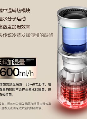 白朗雾加湿器静音孕妇婴幼儿卧室空气净化除菌大湿量