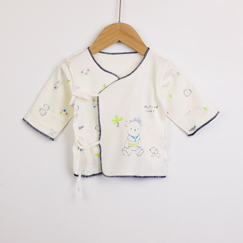 母婴坊新生婴儿半背衣宝宝挖背衫新生儿A类衣服棉质挖背衫0-3保暖