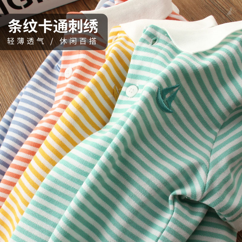 男童夏装短袖polo衫2021新款夏季儿童翻领条纹t恤宝宝韩版上衣潮
