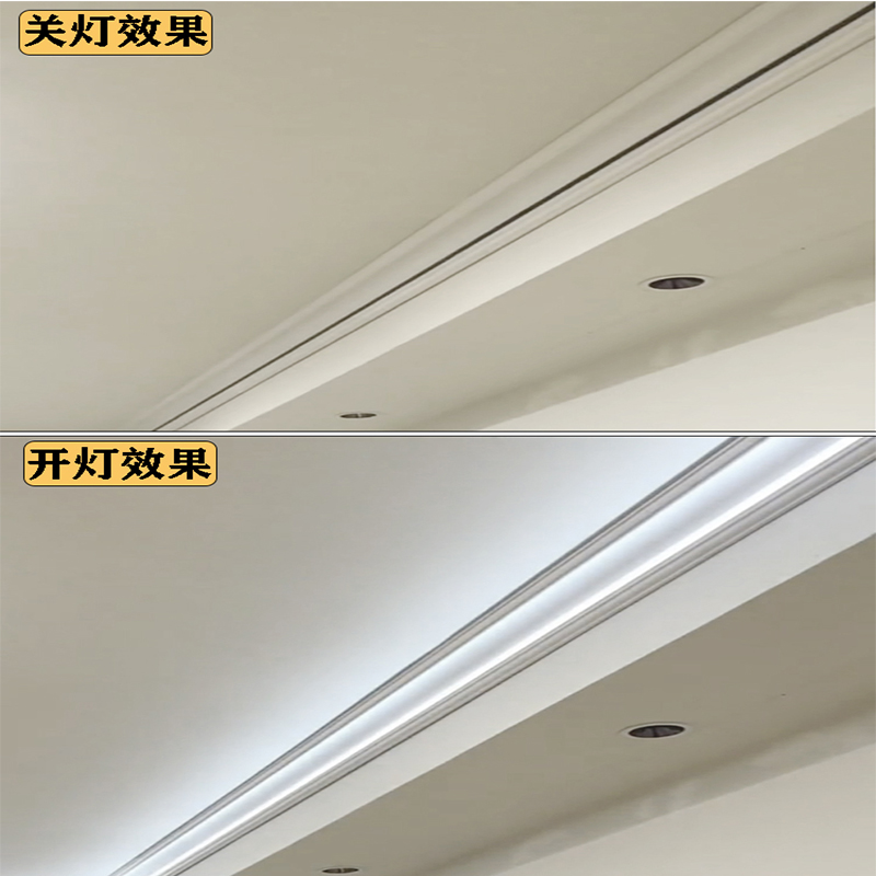天花顶角线灯明装客厅阴角线灯槽LED发光石膏线条灯墙角装饰条灯