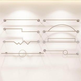 架 店挂衣架不锈钢拉丝服装 服装 店展示架上墙正挂衣服架子壁挂女装