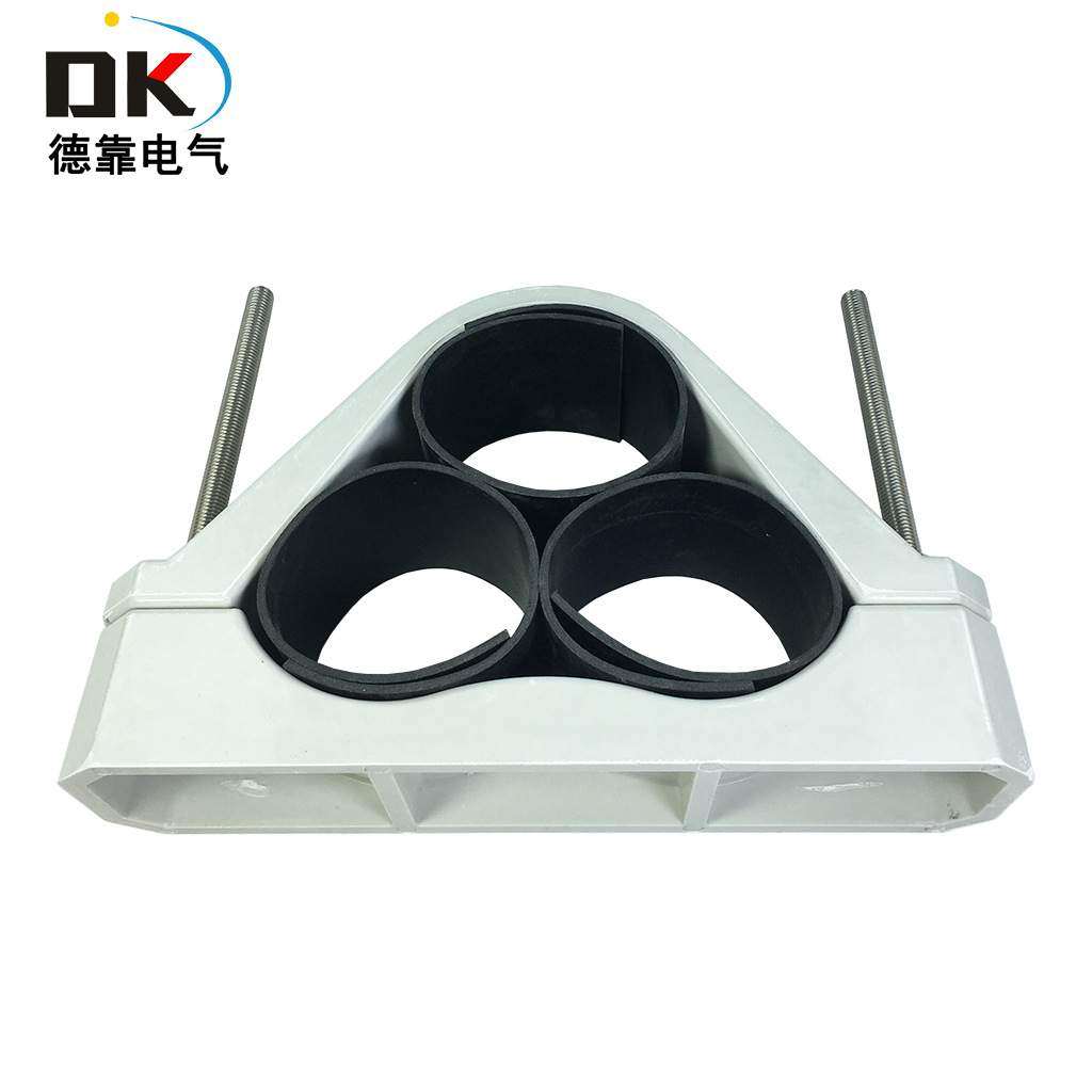 玻璃钢三芯挠性抱箍复合电缆夹具 SMC固定线夹  复合电缆线卡管卡