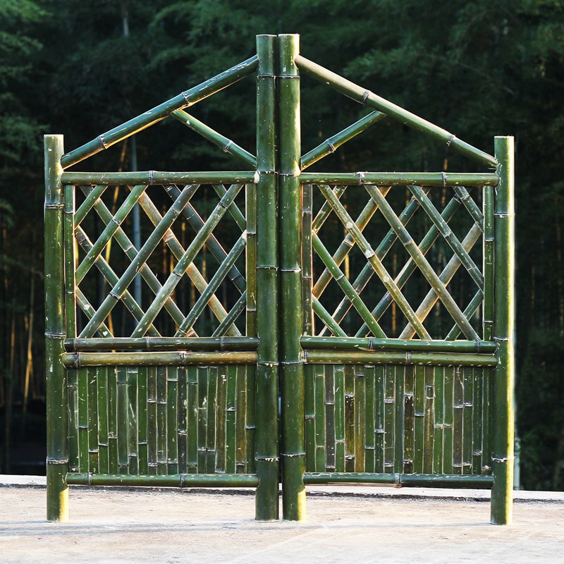 竹篱笆围栏栅栏户外防腐竹子杆竹筒花园菜园庭院隔断护栏围墙竹门