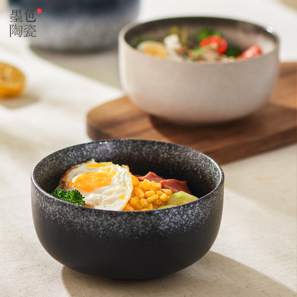 日式陶瓷泡面碗家用高级感面条碗6寸汤面碗拉面碗吃面碗大号汤碗
