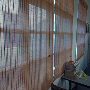 竹帘子卷帘窗帘百叶窗手拉式 升降日式 客厅阳台防晒隔热隔断挂钩式
