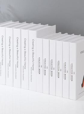 北欧黑白灰假书摆件摄影道具模型客厅电视柜仿真书装饰品创意摆设