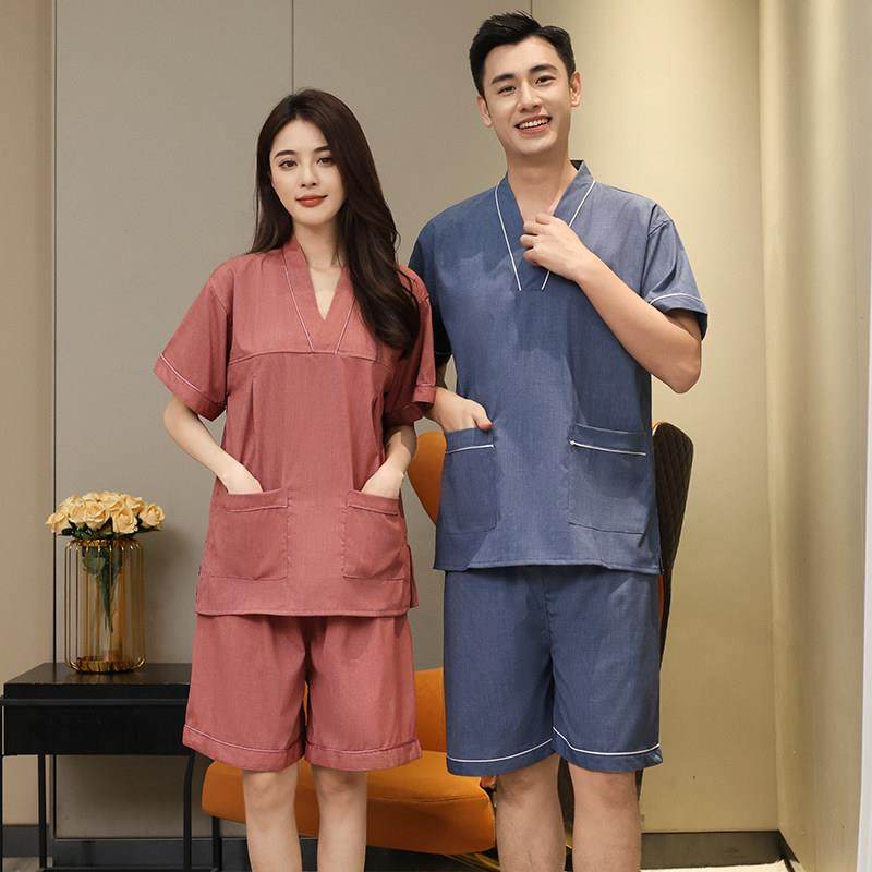 2024新款高档苎麻汗蒸服男款大码洗浴中心足疗足浴店浴服桑拿服女,居家布艺,汗蒸服,淘宝优惠券,粉丝福利购,淘宝优惠卷