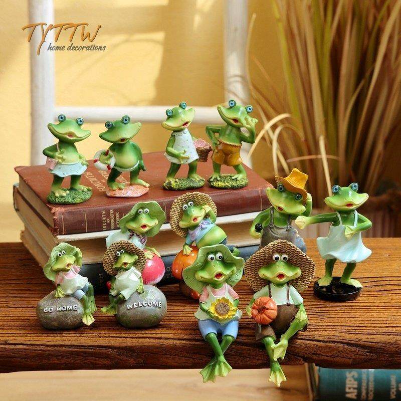 创意俏皮青蛙情侣一家装饰花园儿童书房玄关家居祝福送礼桌面摆件,家居饰品,装饰摆件,淘宝优惠券,粉丝福利购,淘宝优惠卷