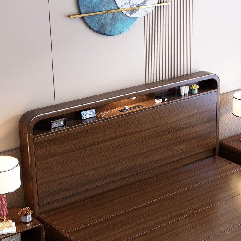 升级榫卯抽屉高箱床主卧全实木床头储物床气压箱式2米x2米2超大床