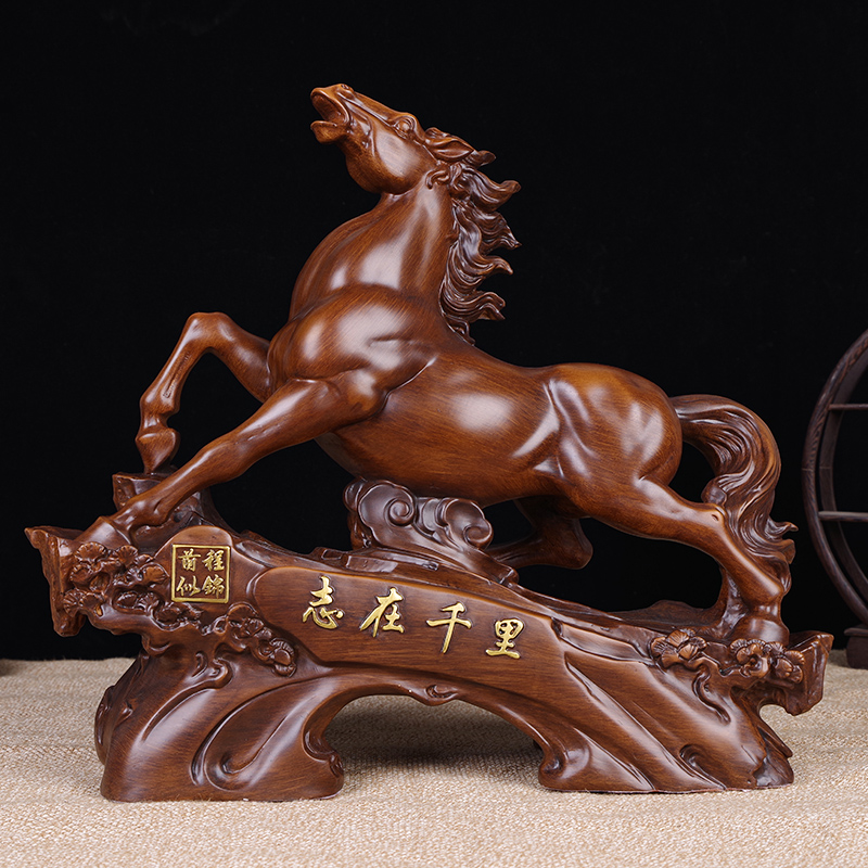 马到成功生肖马摆件招财工艺礼品办公室桌摆设中式客厅酒柜装饰品